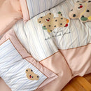 GobekUsa Cotton Embroidered King Queen Bedding Set with High-Quality Duvet Cover Pillowcases