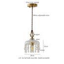 GobekUsa Crystal Glass LED Copper Pendant Lights for Bedroom Living Dining Room