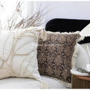 GobekUsa Boho Leaf & Geometry Tufted Cushion Cover with Tassels: Modern, Soft Woven Decor