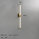 GobekUsa Acrylic Line LED Wall Lights Dimming Gold Black Metal for Living Room Bedroom