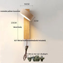 GobekUsa Canopy LED Wall Light Rotate Yellow Travertine Japan Style Bedside Lamp