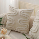 GobekUsa Geometric Waves Tufted Pillow Covers with Embroidered Tassels