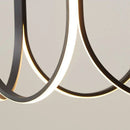 GobekUsa LED Chandelier: Black Gold Aluminium Hanging Light, Parlor Dining Room Bedroom Lamp