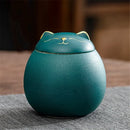 GobekUsa Lucky Cat Tea Storage Jar: Cute Ceramic Can for Household Tea and Candy Storage