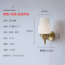 GobekUsa Cream Glass LED Wall Lamp Iron Art Chrome/Gold Living Room Bedroom Background