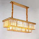 GobekUsa Gold Black Metal LED Chandelier with K9 Crystal - Retro Square Chain Pendant Lighting