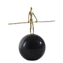 GobekUsa Golden Metal Abstract Figure Sculpture Home Decor CraftǀCreative Figurine Ornament