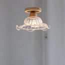 GobekUsa Crystal Wood LED Ceiling Lamp Clear Glass Modern Indoor Lighting