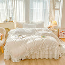 GobekUsa Lace Ruffles Princess Style 100% Cotton Bedding Set