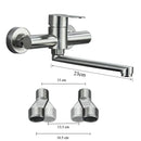 GobekUsa Brushed Nickel Kitchen Faucet - Double Hole Mixer for Cold and Hot Water