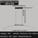 Modern Curved Bridge LED Pendant Light in Black or Gold