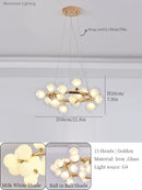 GobekUsa Glass Ball LED Chandelier Modern Pendant Light for Home Decor