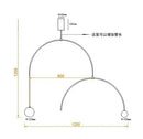 GobekUsa Iron Line Chandelier: Post-modern Hanging Lamp for Living Room & Bedroom