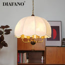 GobekUsa Korean Fabric Pendant Light for Bedroom Study Hotel Chandelier LED Lamp