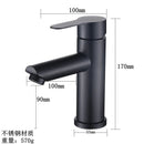 GobekUsa Black Stainless Steel Bathroom Faucet Basin Mixer for Hot and Cold Water
