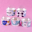 GobekUsa Cartoon Paper Cups 50PCS 100ml Small Round Disposable Dessert Ice Cream Bowl