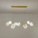 GobekUsa LED Glass Bulb Pendant Light: Modern Round Design, Gold/Black, Gypsophila String