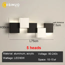GobekUsa Geometric LED Wall Sconce Black White Light for Living Room Bedroom Hallway