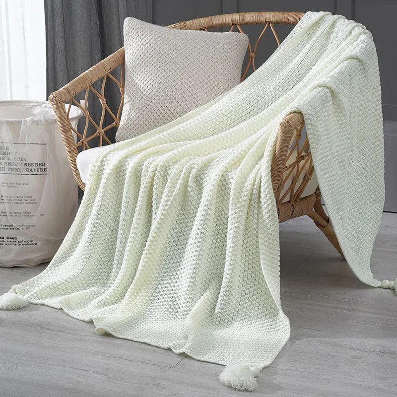 GobekUsa Knitted Sofa Throw Blanket with Fringe Yarn, photo 9 of 9