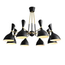 GobekUsa Nordic LED Multiple Head Chandelier - Black/White Iron Art - Living Room/Bedroom/Kitchen/Hotel