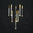 GobekUsa Gold Crystal LED Chandelier for Modern Loft Living Room Staircase