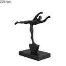 GobekUsa Abstract Cast Iron Figure Sculpture Modern Home Decor Statue Craft