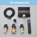 GobekUsa Black Waterfall LED Bathtub Faucet Set
