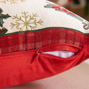 GobekUsa Christmas Jacquard Elk Snowflake Embroidered Throw Pillow Cover - Festive Home Decor