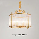 GobekUsa Golden Copper Glass Chandelier LED Ceiling Pendant Light