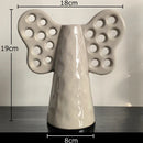 GobekUsa Elephant Ceramic Vase with Artificial Flowers for Home Decor