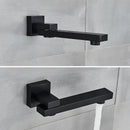 GobekUsa Black Brass Thermostatic Shower Faucet with Ceiling Rainfall Shower Head