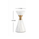 GobekUsa Golden Metal & White Volakos Marble Wedding Candlesticks