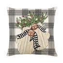 GobekUsa Christmas Letter Print Linen Throw Pillow Cover for Holiday Home Decoration
