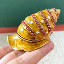 GobekUsa Jeweled Conch Trinket Box: Enamel Shell Jewelry Holder & Home Decor
