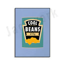 GobekUsa Blue Cool Beans Pesto Pasta Food Art Poster Soy Pun