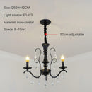 GobekUsa Black Wrought Iron Crystal Chandelier for Living & Dining Room - Elegance meets Style
