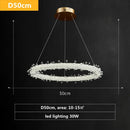 GobekUsa Luxe Crystal Pendant Light - Dimmable LED Art Deco Circle Lamp
