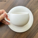 GobekUsa Frosted 250ml Ceramic Cup & Saucer Set for Coffee, Tea, Juice