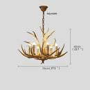 GobekUsa Antler Deer Chandelier: Rustic Resin Hanging Lamp for Living Room & Loft