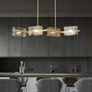 GobekUsa LED Ripples Glass Chandelier: Modern Luxury for Living Room, Bedroom, Kitchen, Bar