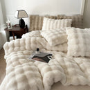 GobekUsa Deluxe Faux Rabbit Fur Bedding Set: Soft Velvet, Plush Warmth for Winter