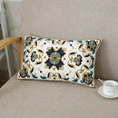 GobekUsa Ethnic Floral Canvas Cotton Embroidered Lumbar Pillow Case 30x50cm