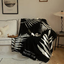 GobekUsa Knitted Sofa Cover Blanket: Black & White Thin Quilt for Office Nap & Air Conditioning