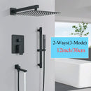 GobekUsa Black Rainfall Shower Faucets with Slider Bar and Embedded Mixer