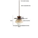 GobekUsa LED Wood Canopy Pendant Lights Yellow Travertine Stone Hanging Lamp