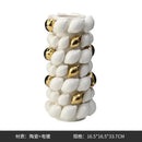 GobekUsa Ceramic Vase: Lemon/carambola Design for Aesthetic Room Decor & Floral Arrangement