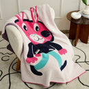 GobekUsa Kawaii Bee Pattern Cozy Blanket - Super Soft White Spot Edge Design
