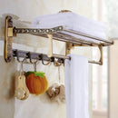 GobekUsa Antique Bathroom Shelf Towel Rack Set with Bath Hardware & Toilet Brush Holder