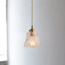 Nordic Flower Glass Pendant Light in Polished Copper