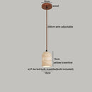 GobekUsa LED Pendant Light Fixture Yellow Travertine Adjustable Hanging Lamp